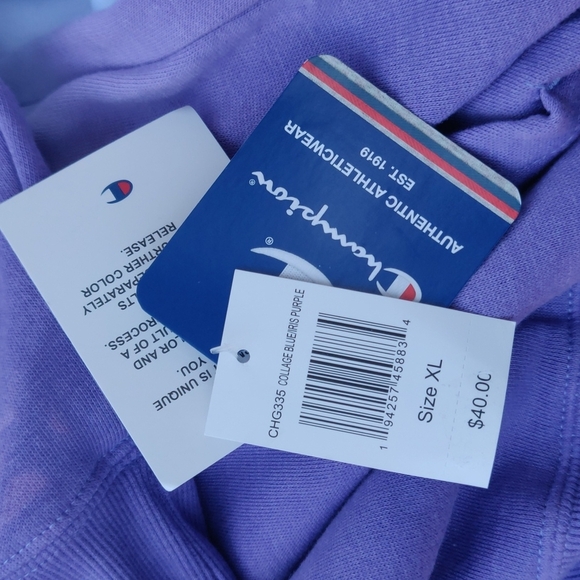 Champion | Collage Blue & Iris Purple Ombré Logo Hoodie - Girls size XL - Picture 7 of 7
